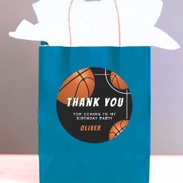 Sticker Rond Anniversaire de enfant sportif de basket-ball Merc