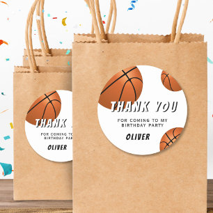 Sticker Rond Anniversaire de enfant sportif de basket-ball Merc