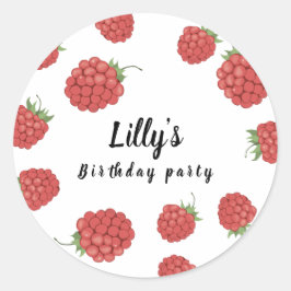 Sticker Rond Anniversaire de framboise