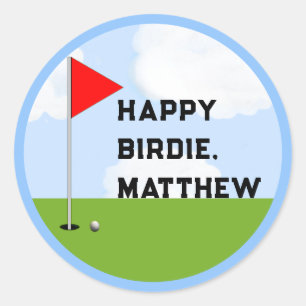 Sticker Rond Anniversaire de golf personnalisé