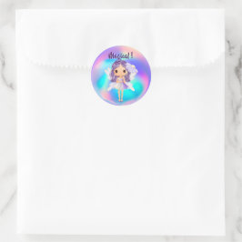 Sticker Rond Anniversaire de la Fée Princesse Fantaisiste