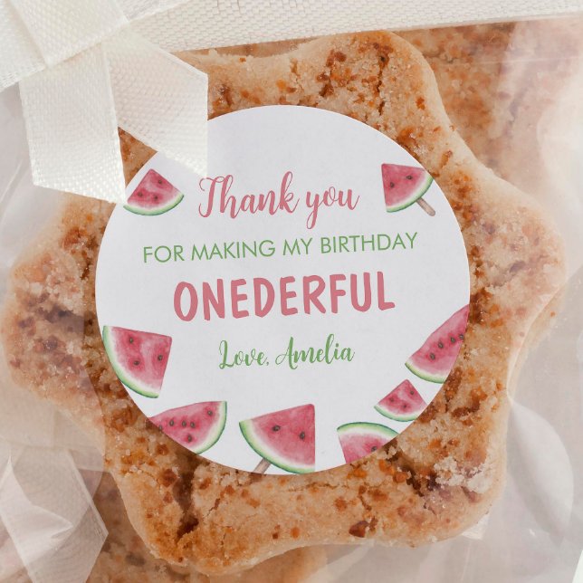 Sticker Rond Anniversaire de la pastèque d'été (Créateur téléchargé)