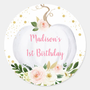 Sticker Rond Anniversaire de l'or rose petit Citrouille
