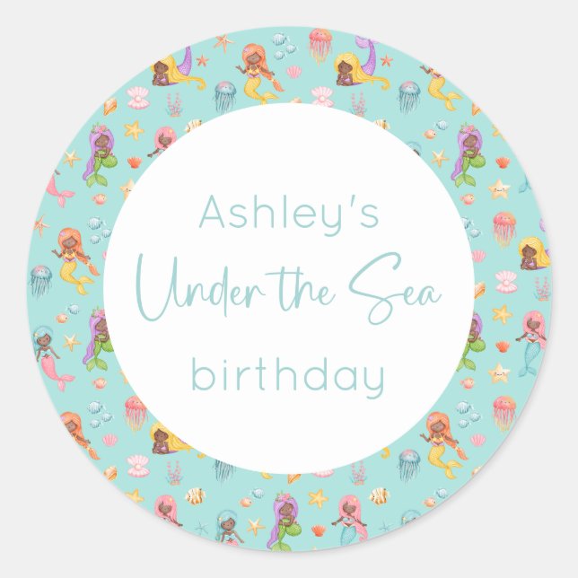 Sticker Rond Anniversaire de Mermaid (Devant)