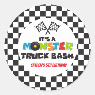 Sticker Rond anniversaire de monstres de Monster Truck