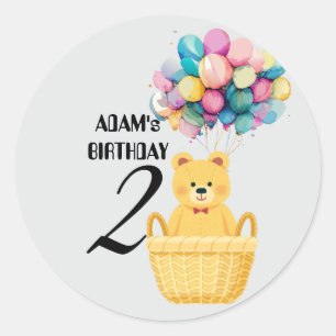 Sticker Rond anniversaire de nom personnalisé