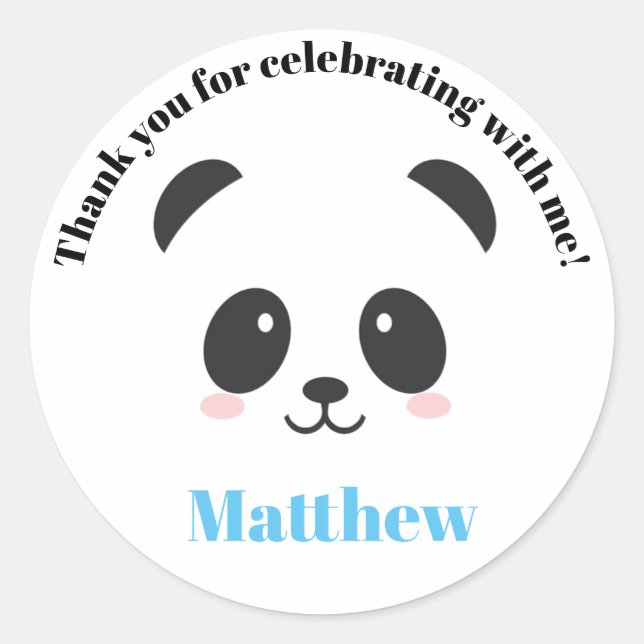Sticker Rond Anniversaire de Panda (Devant)