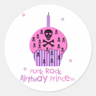 Sticker Rond Anniversaire de Punk Rock Princess
