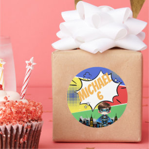 Sticker Rond Anniversaire de Superhero