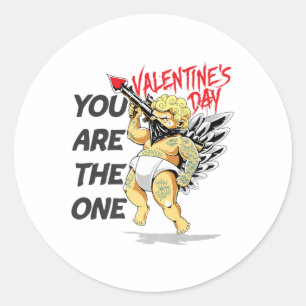 Sticker Rond Anniversaire de tatouage Ange Amour, Petite amie,