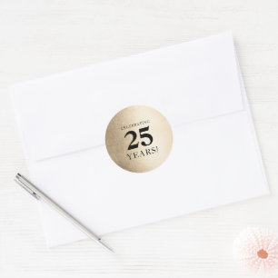 Sticker Rond ANNIVERSAIRE D'ENTREPRISE élégant affaires noir or