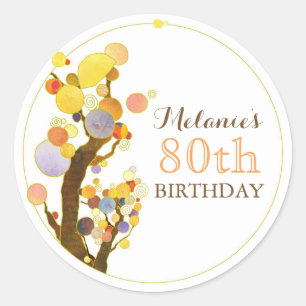 Sticker Rond Anniversaire des mignons arbres Whimsical