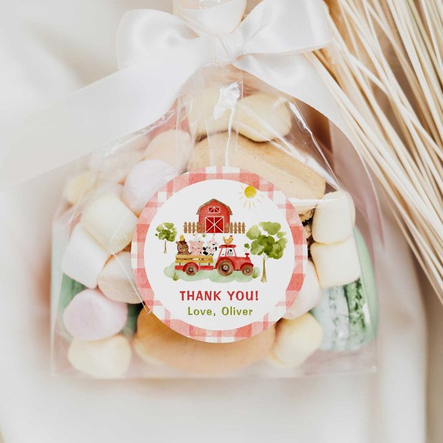 Sticker Rond Anniversaire des tracteurs rouges (Créateur téléchargé)