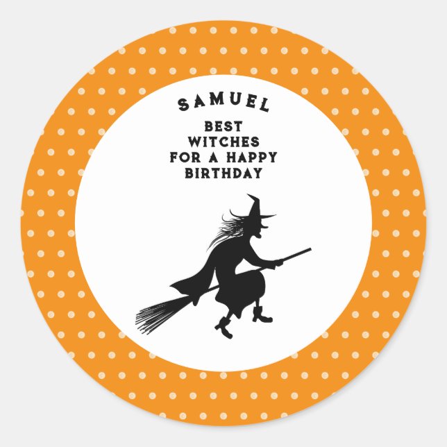 Sticker Rond Anniversaire d'Halloween pour enfants - Petite sor (Devant)