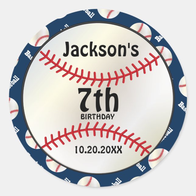 Sticker Rond Anniversaire du baseball sur do-it-yourself couleu (Devant)