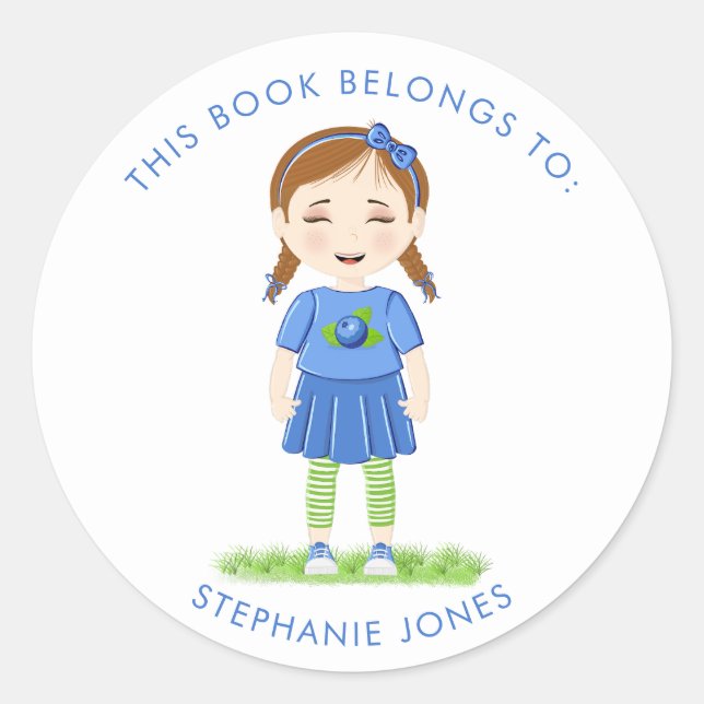Sticker Rond Anniversaire du bleuet Ce livre appartient à (Devant)