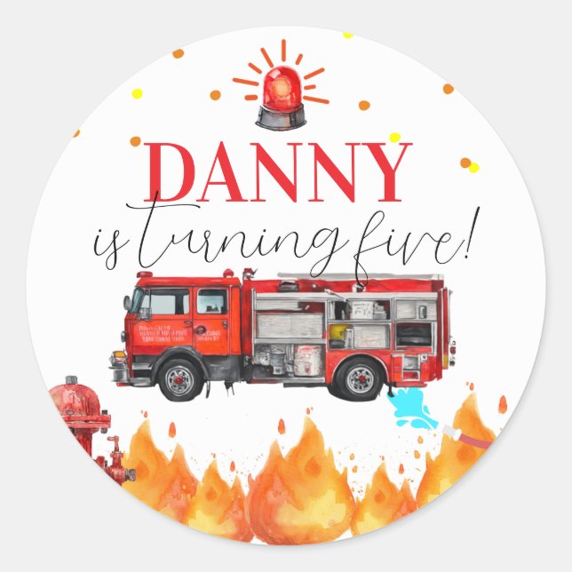 Sticker rond Anniversaire du camion-feu (Devant)