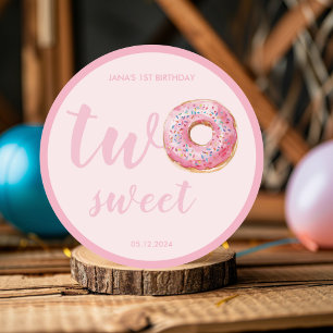 Sticker Rond Anniversaire du Donut rose