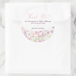 Sticker Rond Anniversaire du Fleur sauvage Pink Pastel
