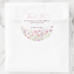 Sticker Rond Anniversaire du Fleur sauvage Pink Pastel