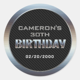 Sticker Rond Anniversaire du garçon masculin