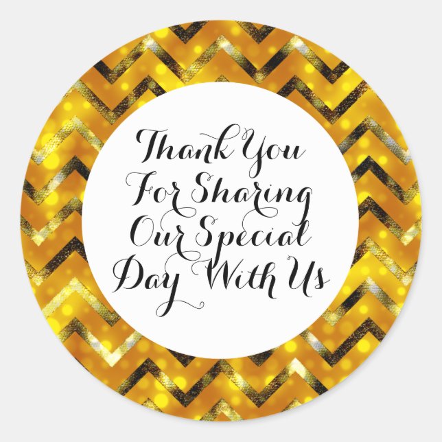Sticker Rond Anniversaire du mariage d'or | MERCI (Devant)