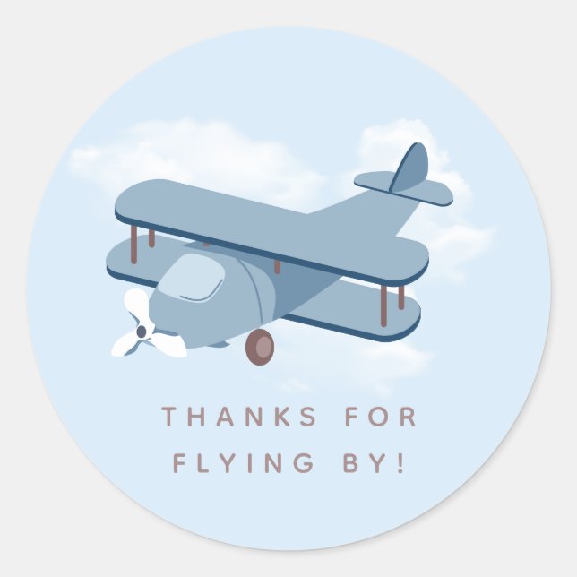 Sticker Rond Anniversaire du pilote d'aéronef (Devant)