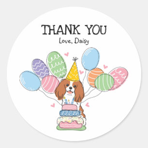 Sticker Rond Anniversaire du roi Charles Charles Cavalier Blenh