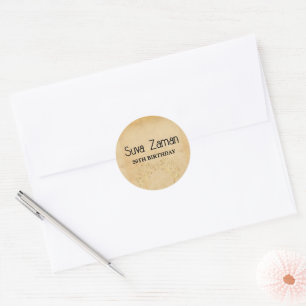 Sticker Rond Anniversaire élégant simple mignon gris 20 ans
