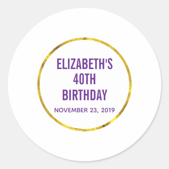 Sticker Rond anniversaire enregistrer la date modèle (Devant)