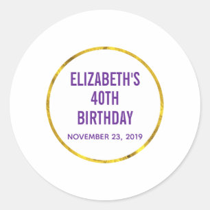 Sticker Rond anniversaire enregistrer la date modèle