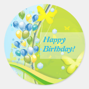 Sticker Rond Anniversaire ensoleillé