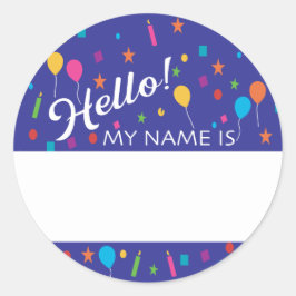 Sticker Rond Anniversaire Fête Bonjour Nom Balise