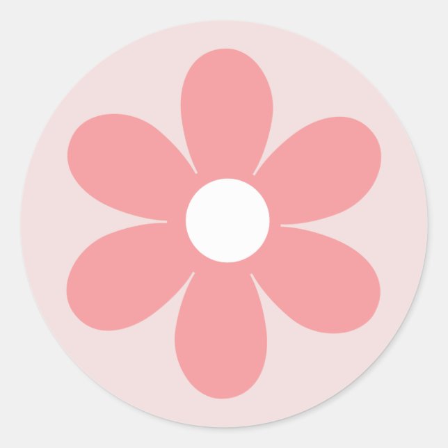Sticker Rond anniversaire fleuri de la marguerite rose (Devant)