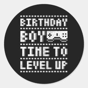 Sticker Rond Anniversaire Garçon Temps De Niveau Vers Ado Garço