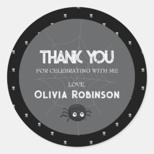 Sticker Rond Anniversaire gothique noir et blanc