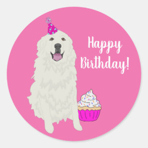 Sticker Rond Anniversaire Grande Pyrénées Chien de Montagne