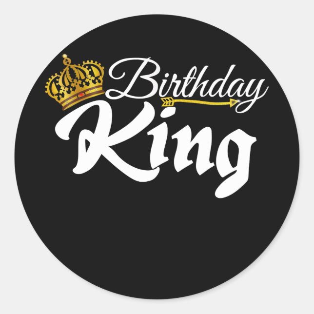Sticker Rond Anniversaire King Royal Couronne (Devant)