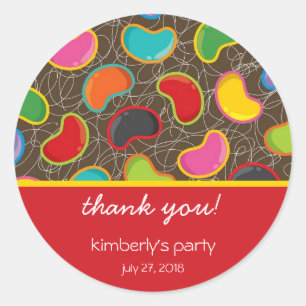 Sticker Rond Anniversaire lunatique de rétro de bonbon mou
