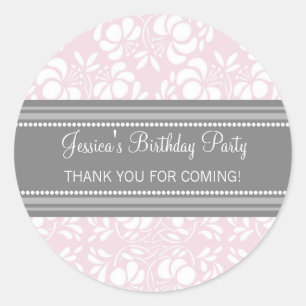 Sticker Rond Anniversaire Merci Personnalisé Nom Favoriser Tags