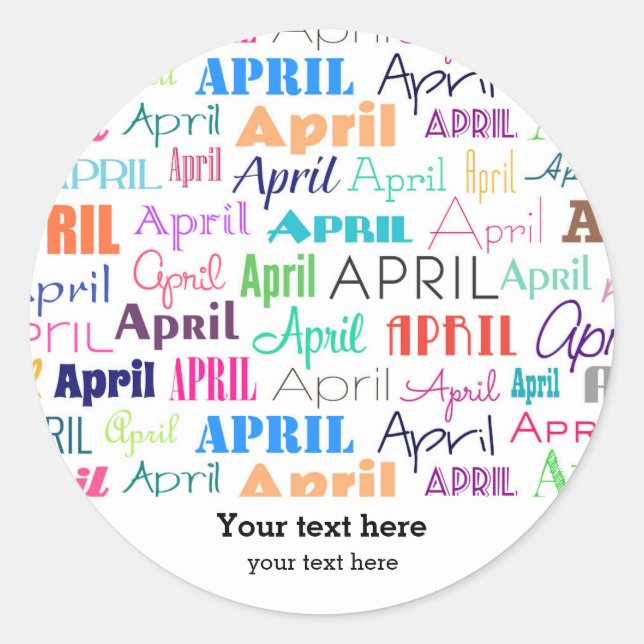 Sticker Rond Anniversaire mois avril (Devant)