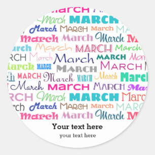 Sticker Rond Anniversaire mois mars