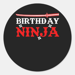 Sticker Rond Anniversaire Ninja Fighter Anniversaire Enfant