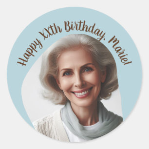 Sticker Rond Anniversaire Personnalisé Nom photo Tout âge Perso