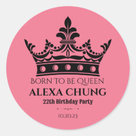 Sticker Rond Anniversaire rose