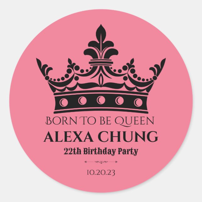 Sticker Rond Anniversaire rose (Devant)