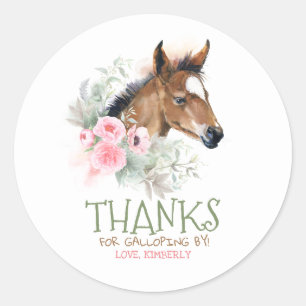 Sticker Rond Anniversaire rose du Petit Cheval