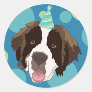 Sticker Rond Anniversaire Saint Bernard