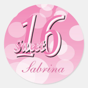 Sticker Rond Anniversaire seize ans