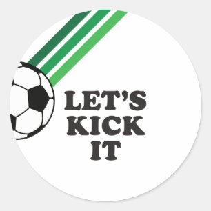 Sticker Rond Anniversaire Soccer Bandes Vertes Allons-y
